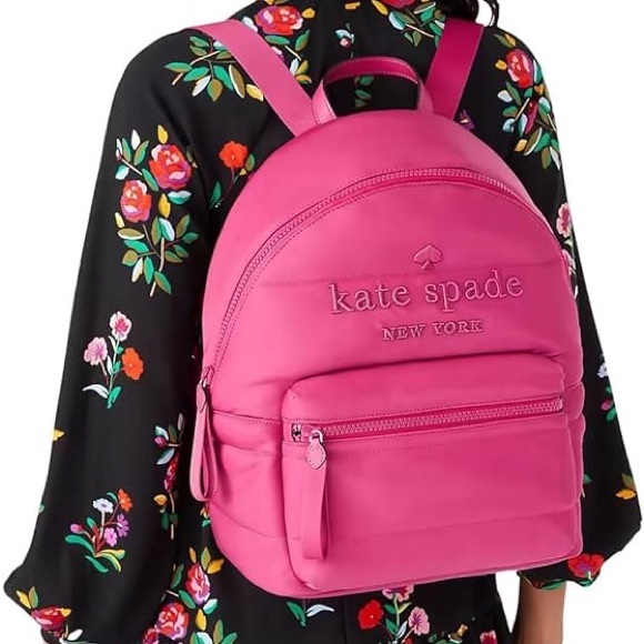 Kate Spade New York Candied Pink Plum Puffy Quilted Large 